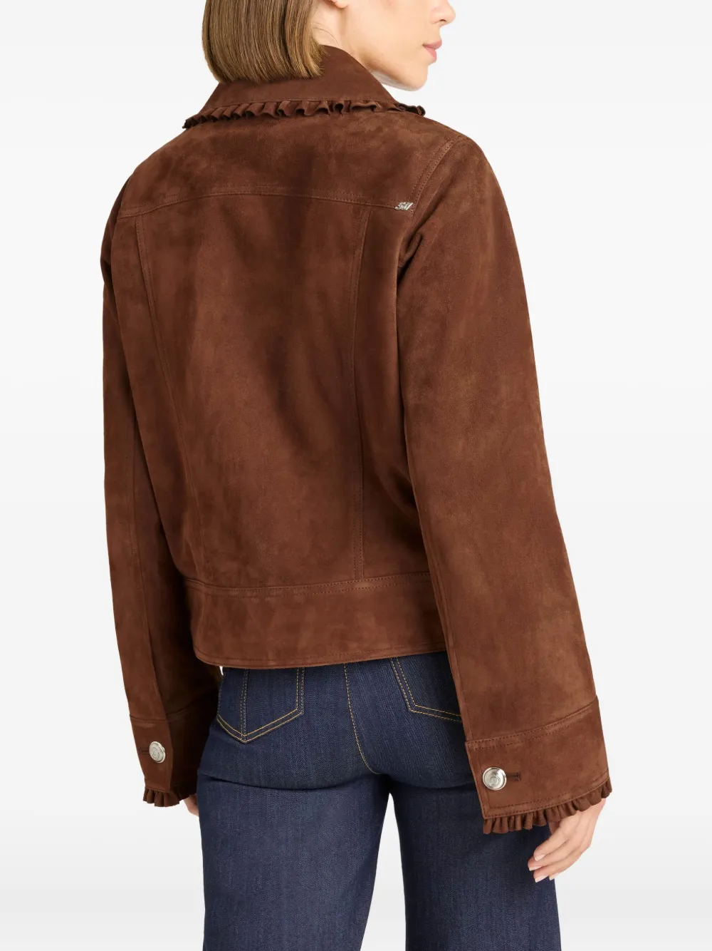 SYBIL 荷叶边绒面皮夹克