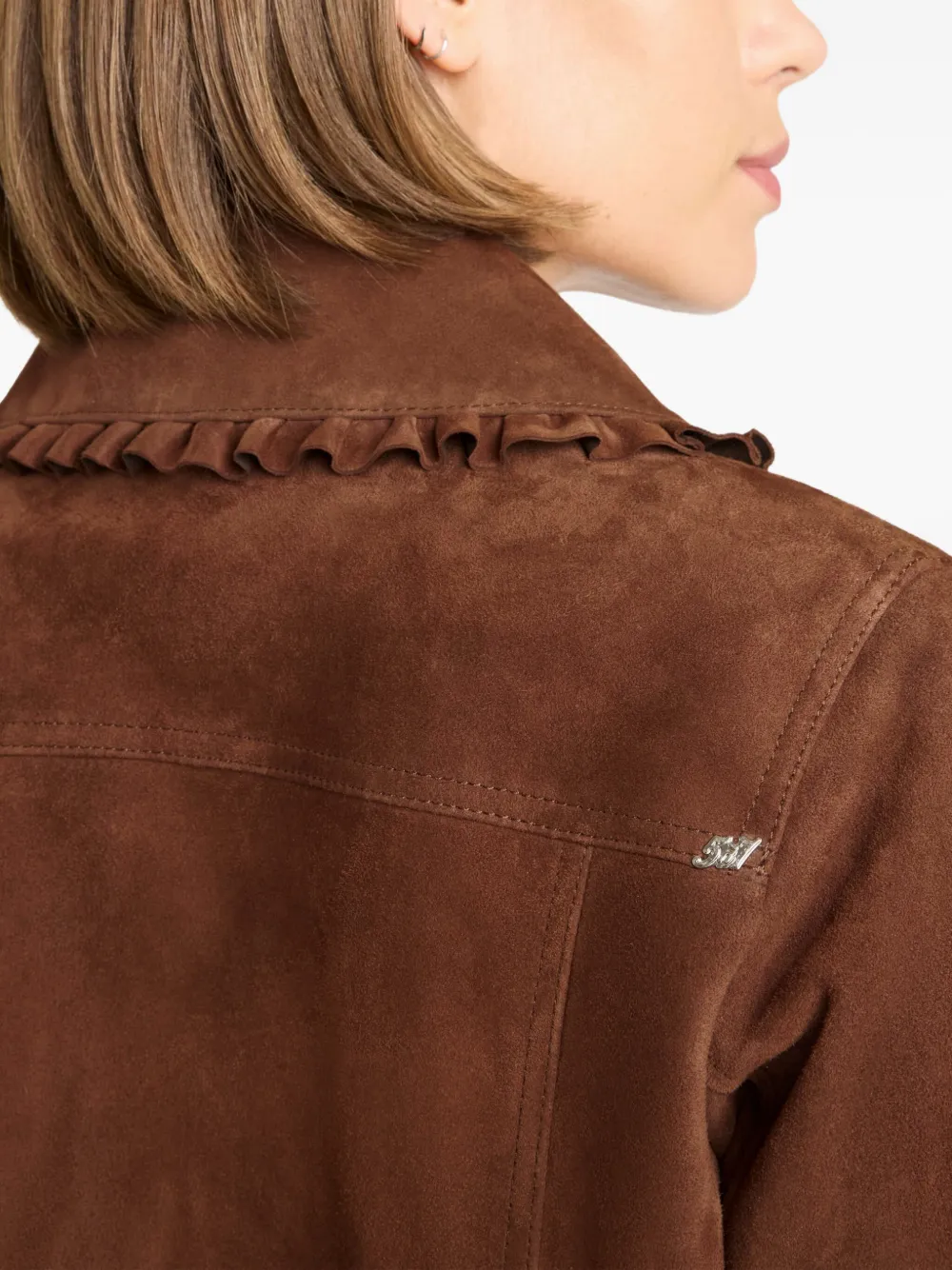 SYBIL 荷叶边绒面皮夹克