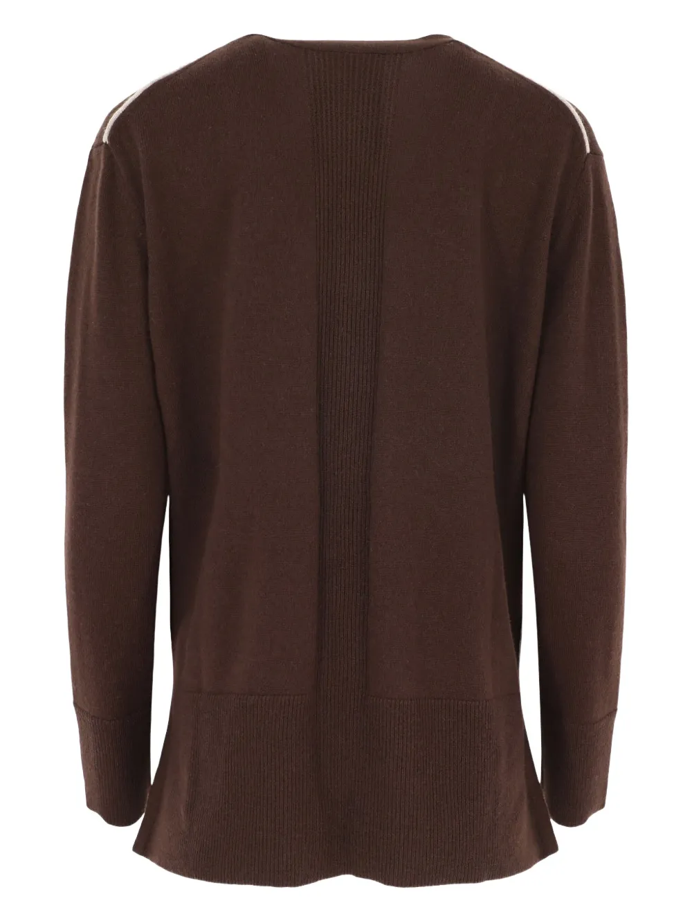 Kinross Cashmere piped V-neck sweater Bruin