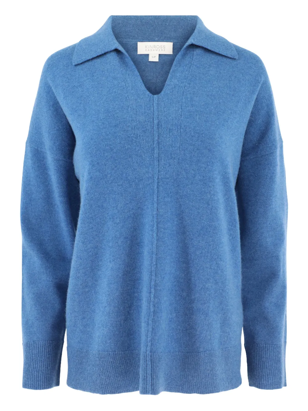 Kinross Cashmere V-neck cashmere sweater Blauw
