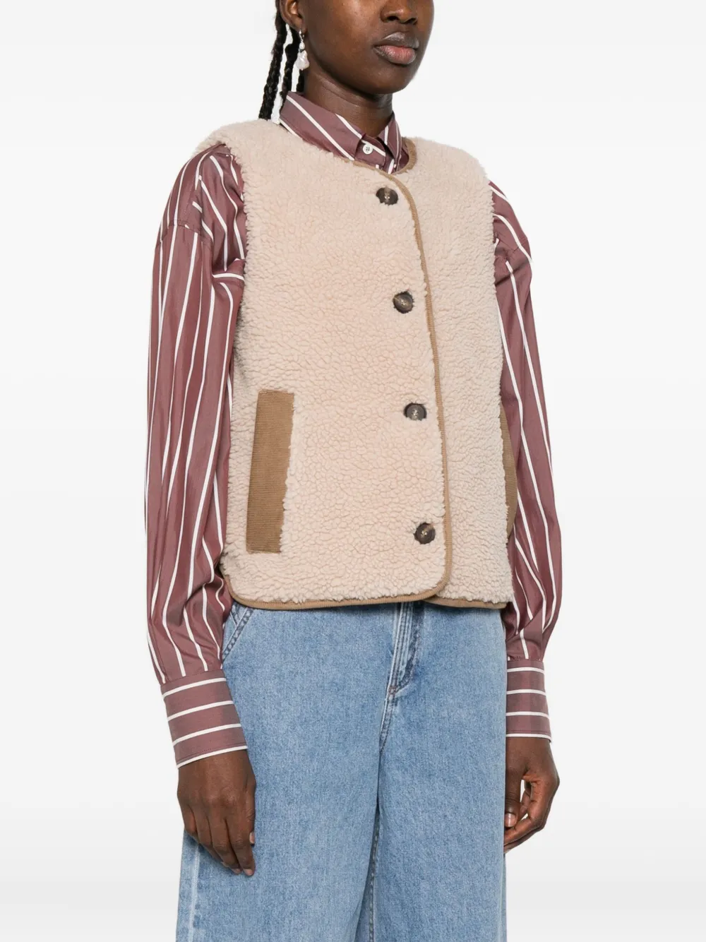 Barbour Button-fastening Gilet In Neutral
