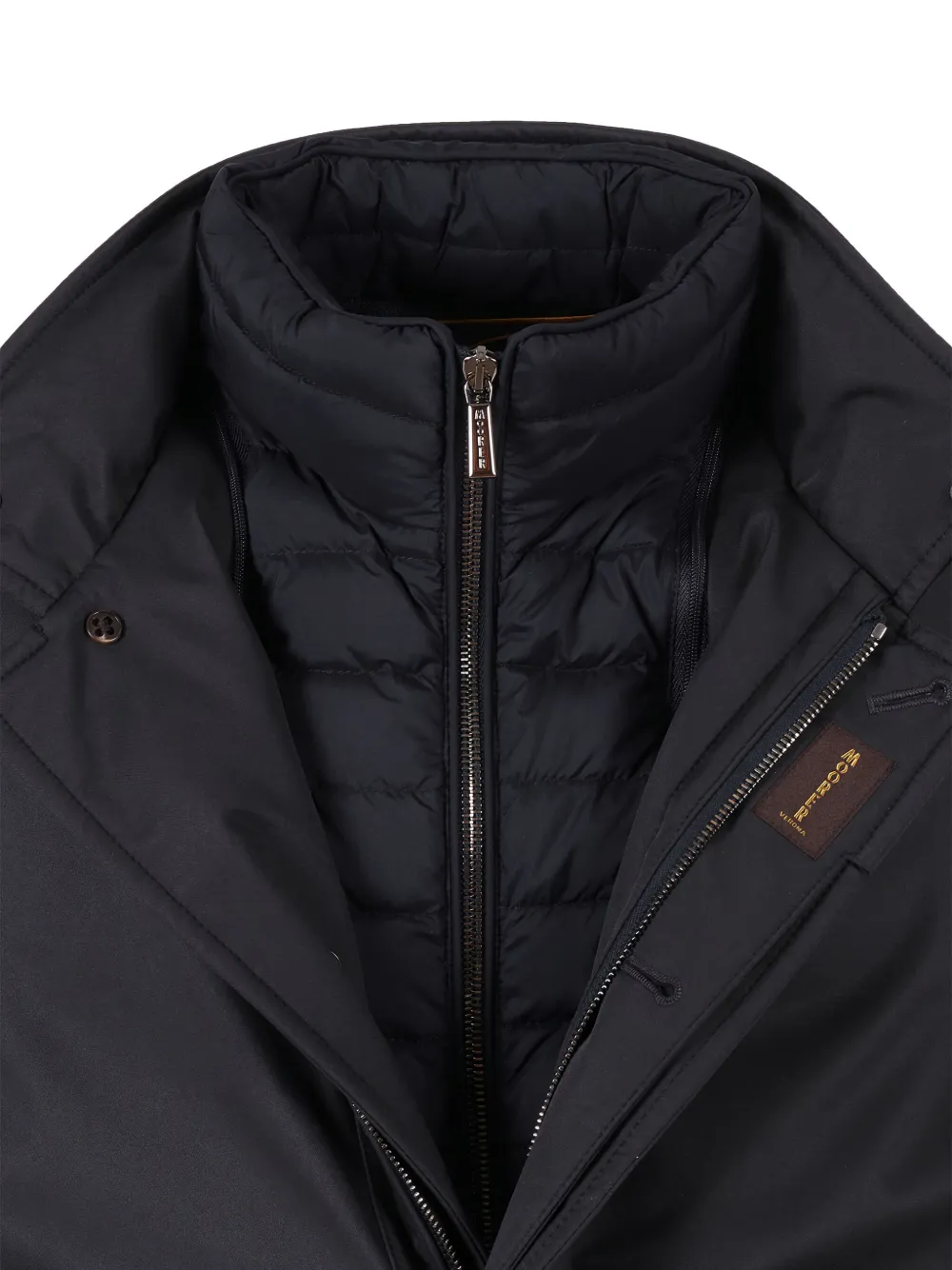 Moorer quilted padded jacket Blauw