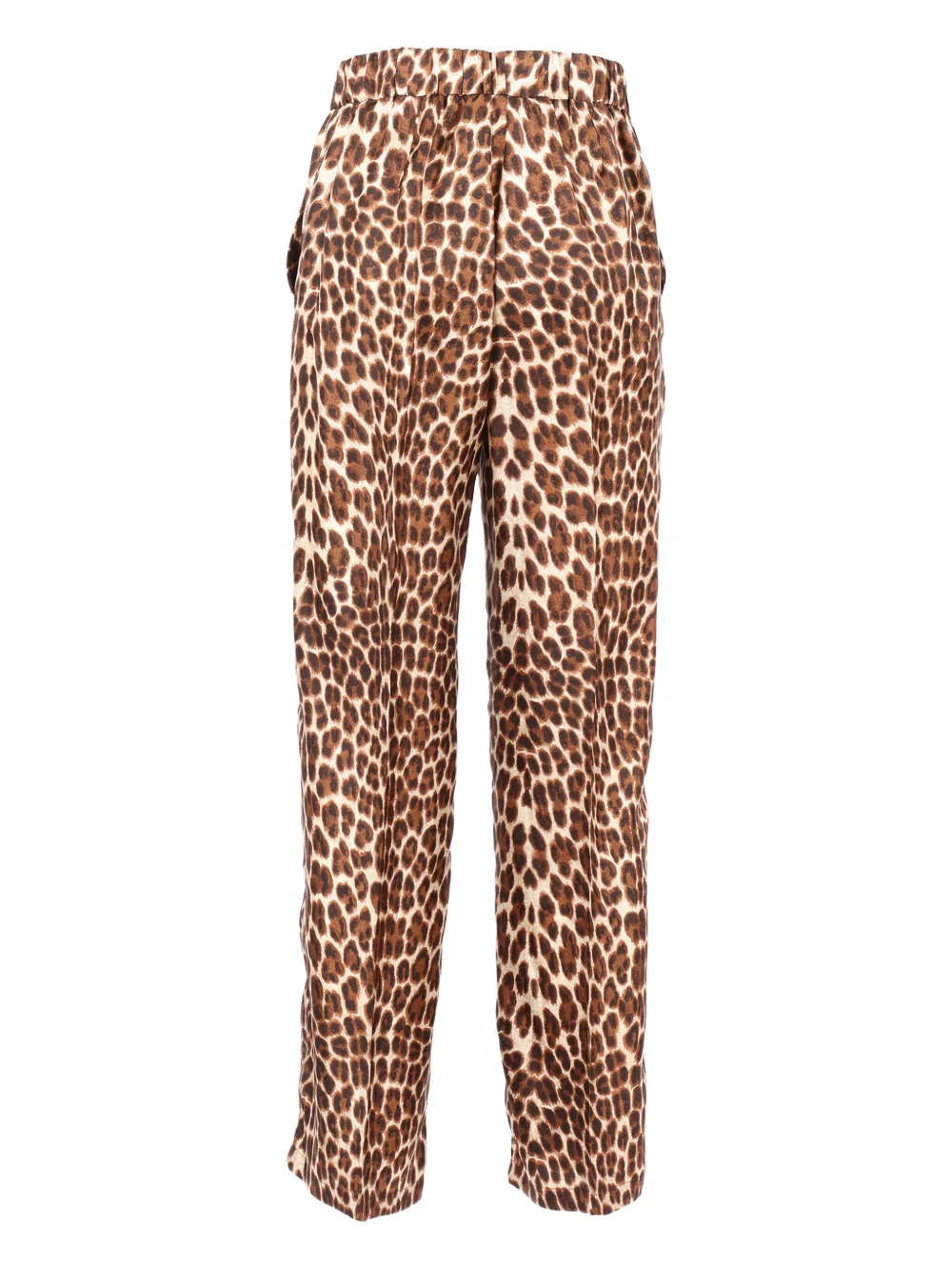 P.A.R.O.S.H. leopard-print silk trousers - Bruin