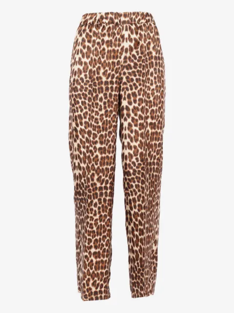 P.A.R.O.S.H. pantalon en soie à imprimé léopard