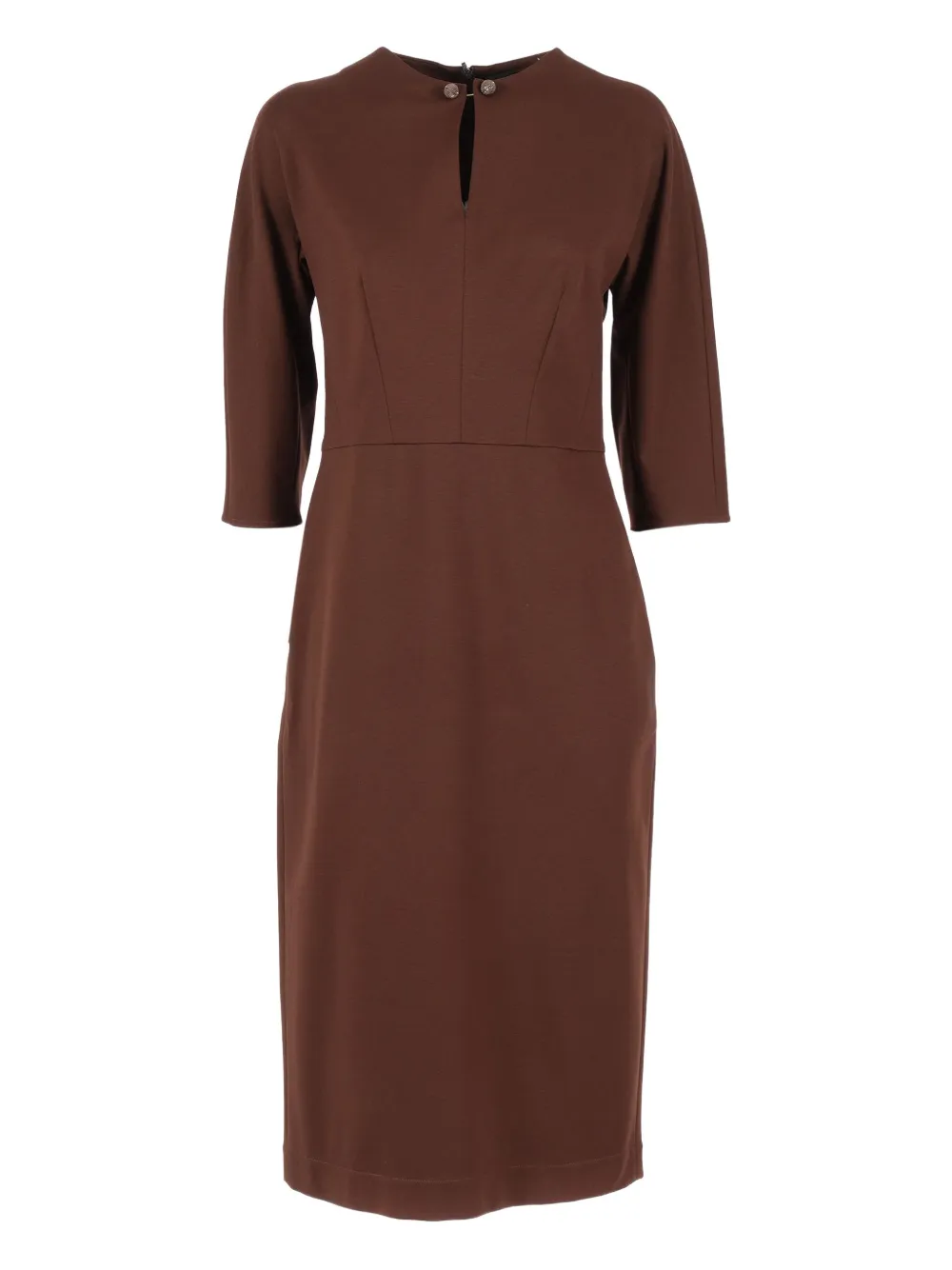 Fabiana Filippi three-quarter sleeve midi dress Bruin