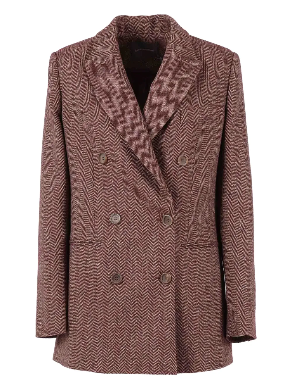 Lorena Antoniazzi herringbone double-breasted blazer Bruin