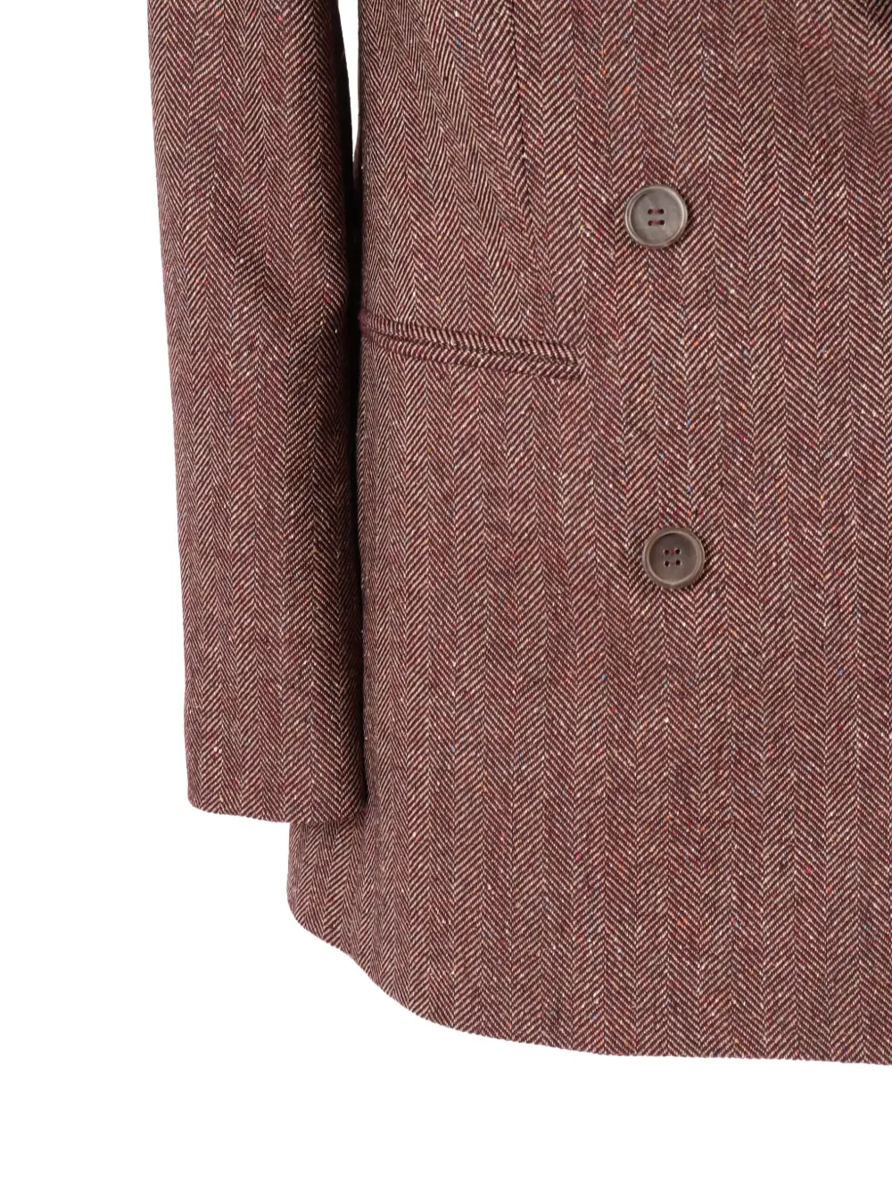 Lorena Antoniazzi herringbone double-breasted blazer Bruin