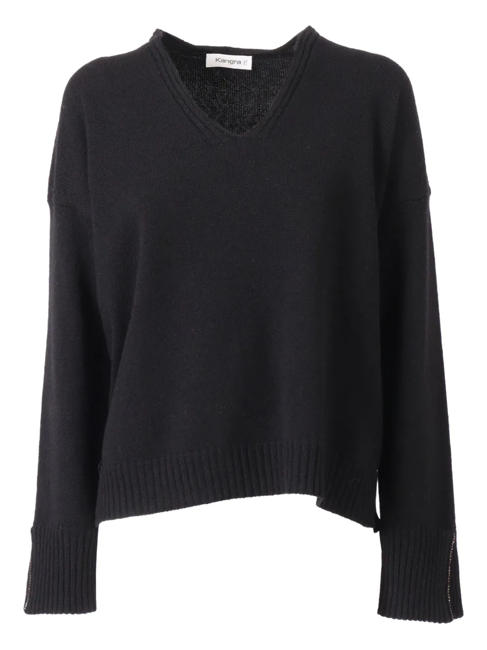 Kangra suéter con ribete de canalé | negro | Image 1