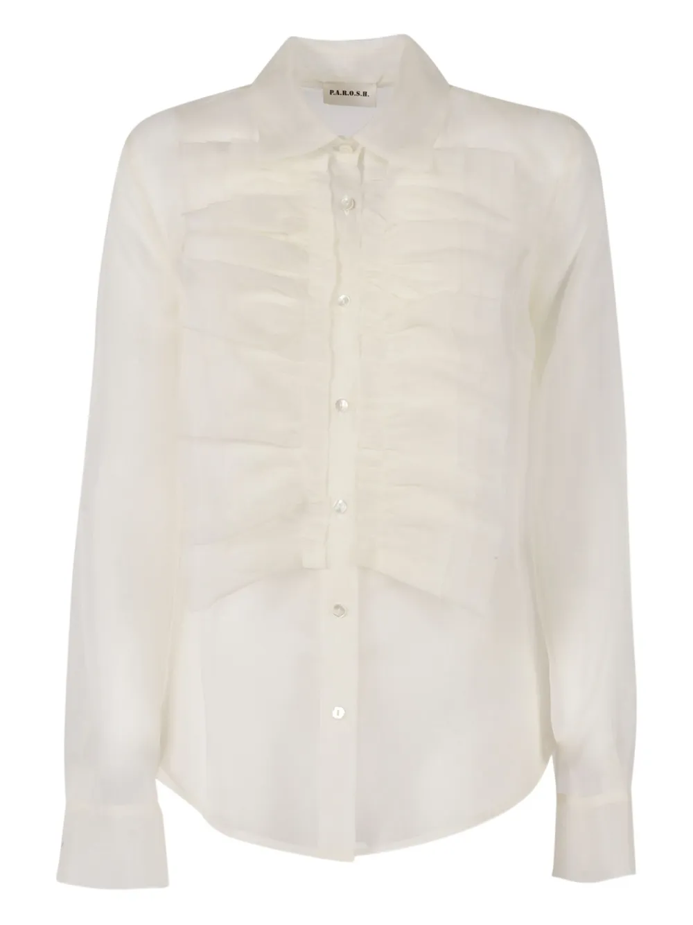 P.A.R.O.S.H. ruffled silk shirt Wit