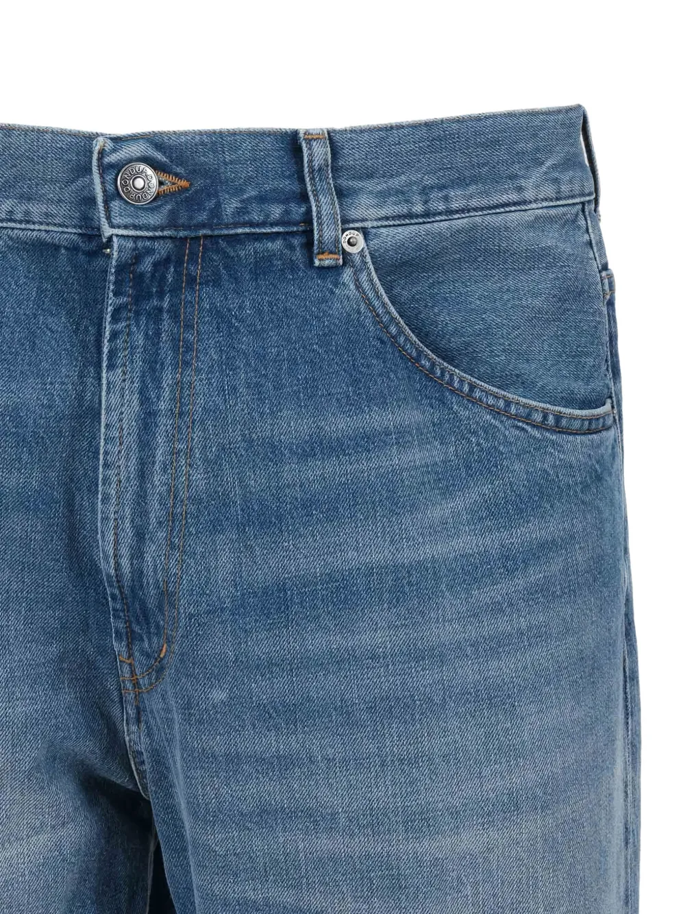 Dondup Relaxed-fit Five-pocket Denim Jeans With Rolled-up Cuffs In Blue