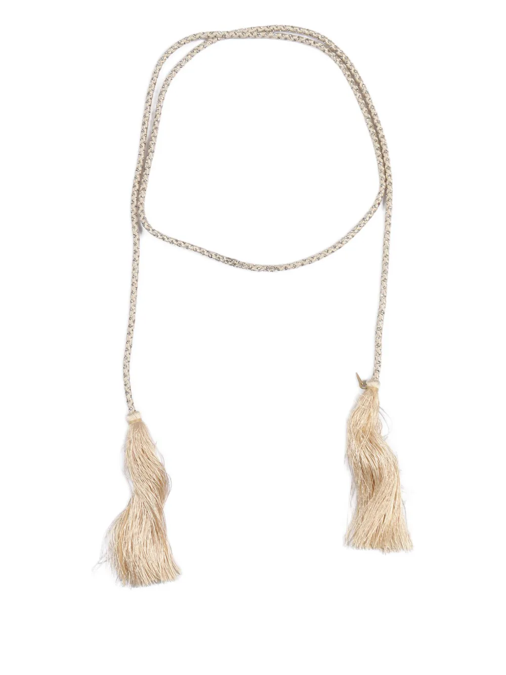 Forte Forte Crystal-embellished Tassel-detail Belt In Neutral