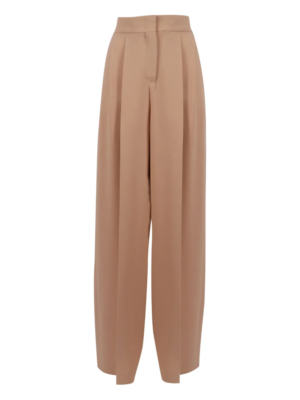 Alberta Ferretti Plooibroek met wijde pijpen Beige
