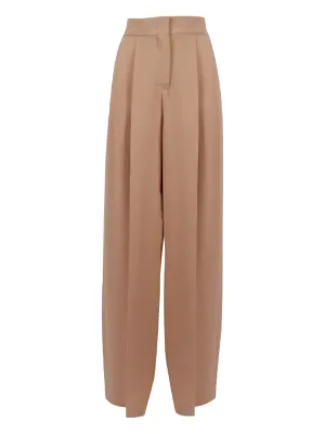 パンツ A FERRETTI Women Straight Pants A03010123 0082 Beige Stretch satin oversize trousers | Alberta Ferretti
