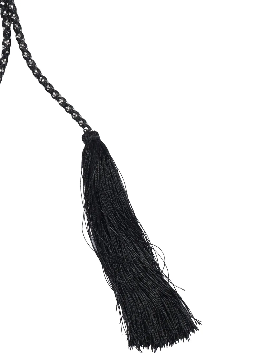 Forte Forte crystal-embellished tassel-detail tie belt - Zwart
