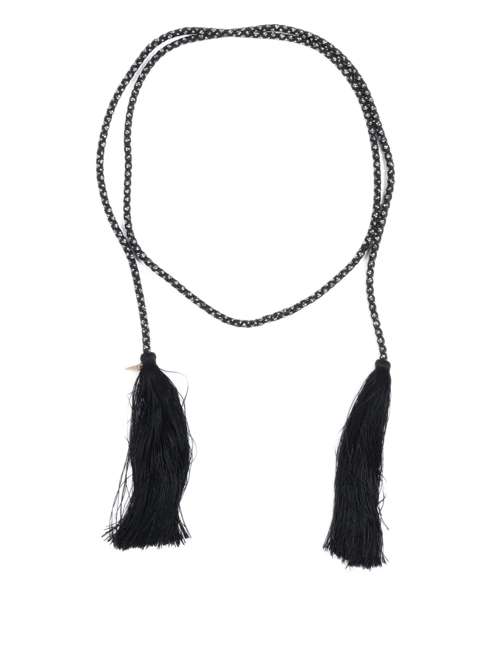 Forte Forte Crystal-embellished Tassel-detail Tie Belt In Brown
