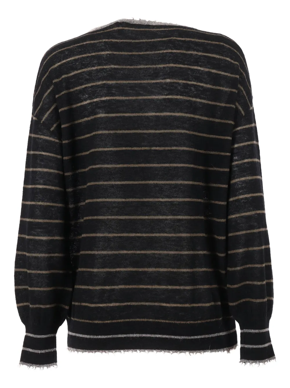 Kangra striped frayed-edge sweater | Knitted Sweaters | Image 2