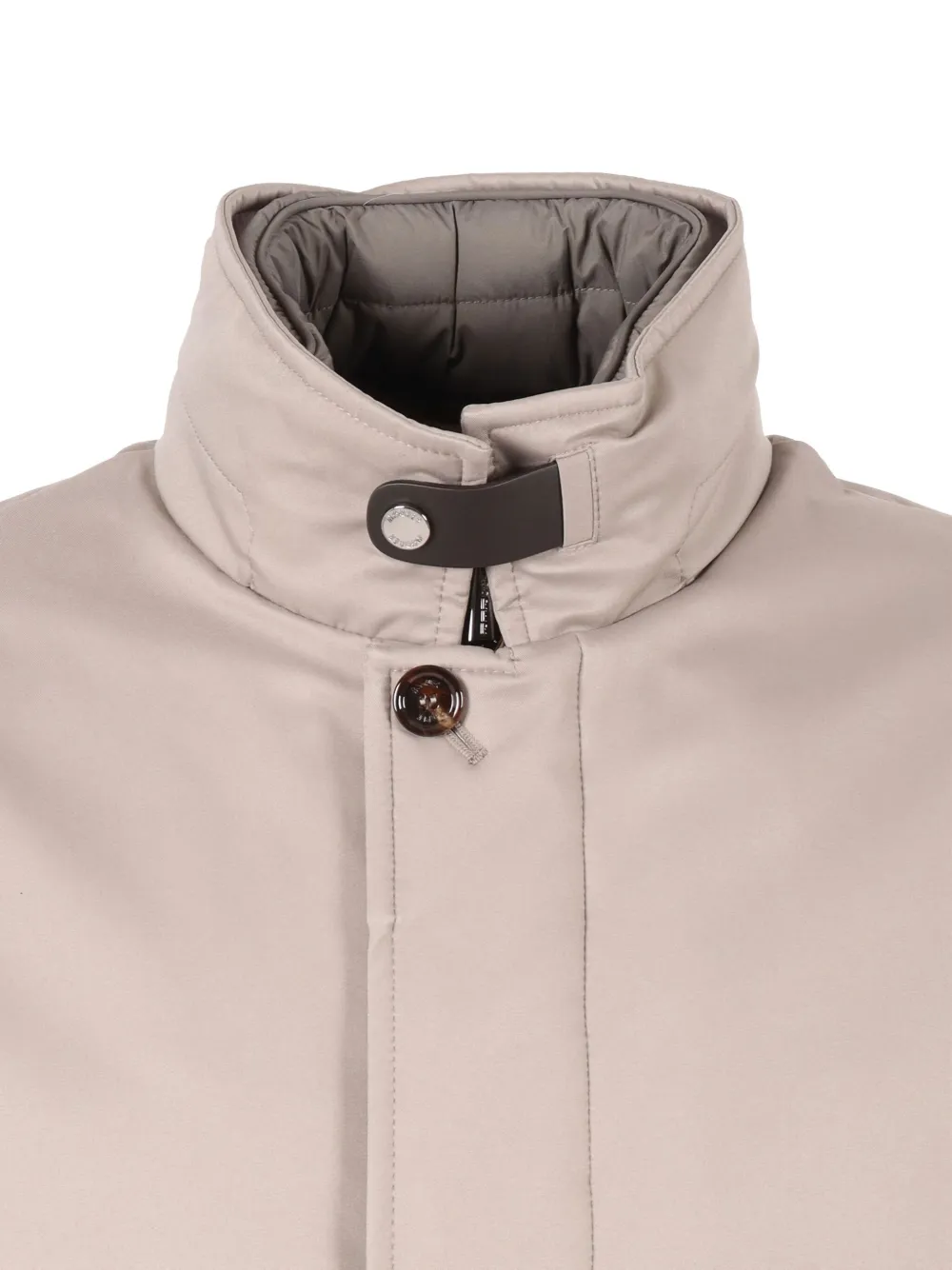 Moorer buttoned single-breasted padded jacket Beige