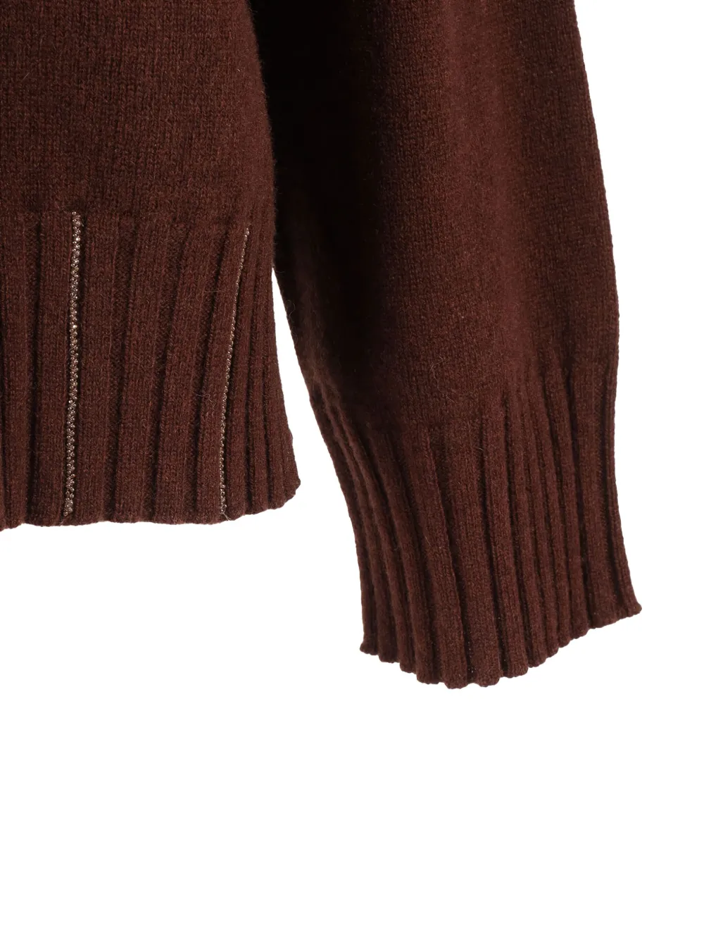 Fabiana Filippi ribbed-hem crew-neck sweater Bruin