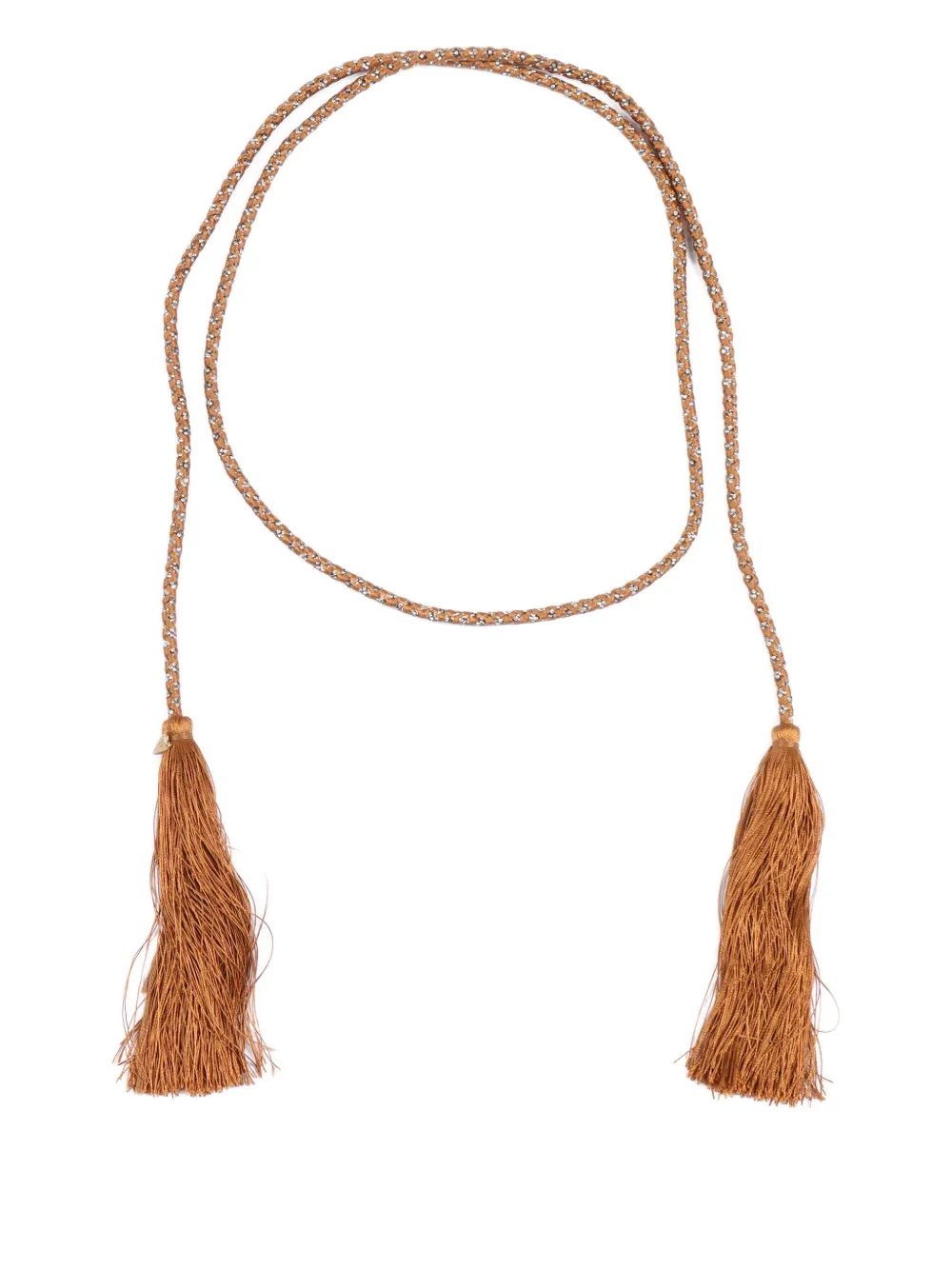 Forte Forte Crystal-embellishment Tassel-detail Belt In Brown