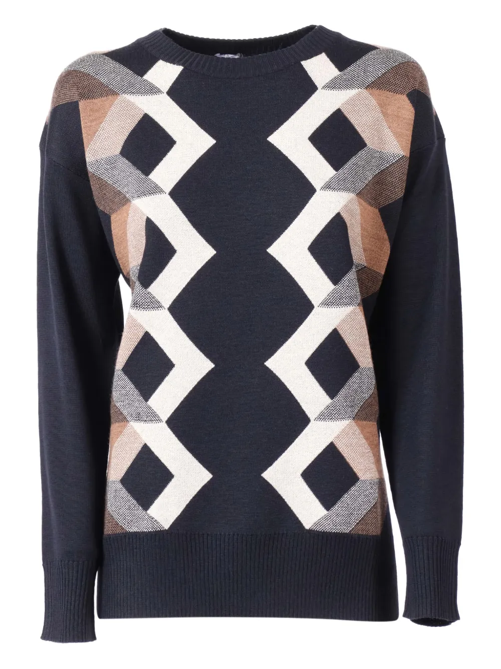 Lorena Antoniazzi Geometric-pattern Sweater In Blue
