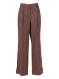 Lorena Antoniazzi pleated herringbone trousers - Brown