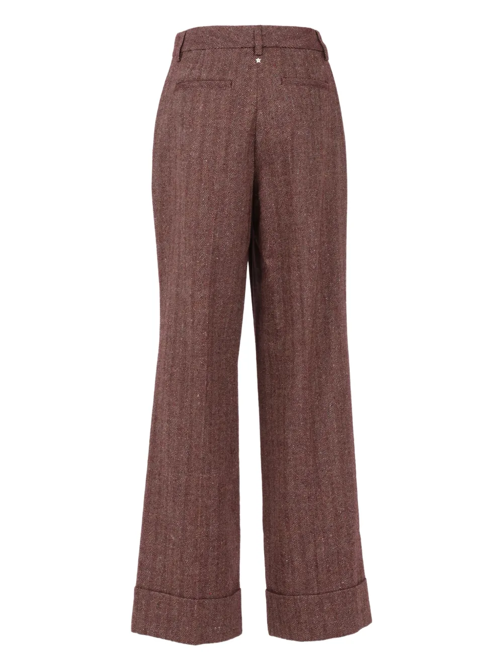 Lorena Antoniazzi pleated herringbone trousers Bruin