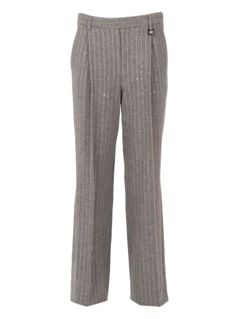 Lorena Antoniazzi sequin-embellished pinstriped trousers