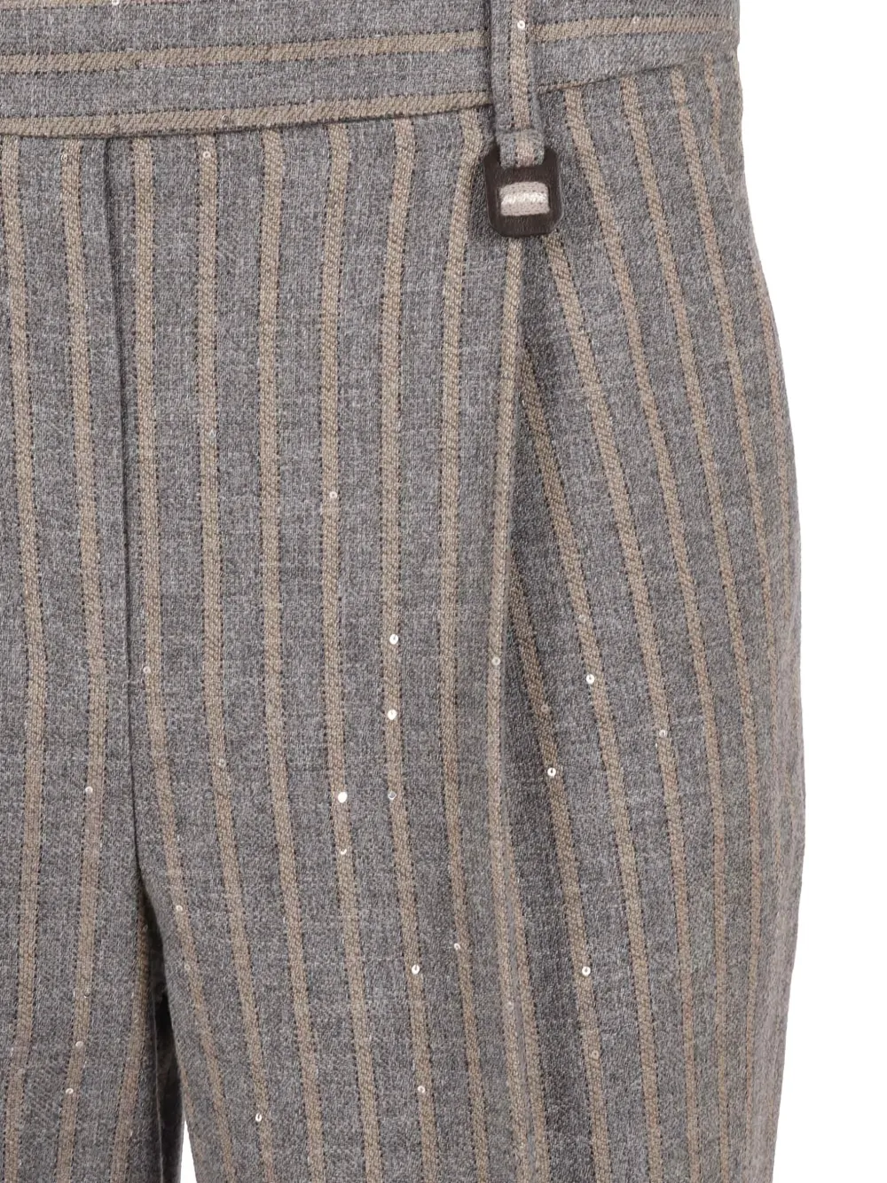 Lorena Antoniazzi sequin-embellished pinstriped trousers Grijs