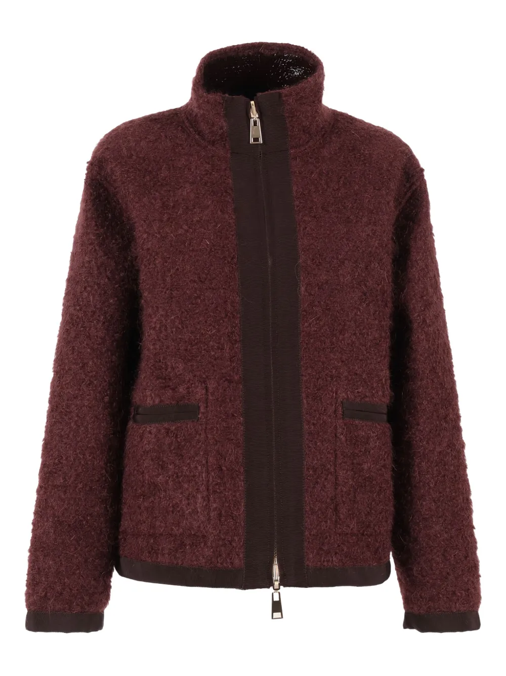 Lorena Antoniazzi high-neck zip-front jacket Rood