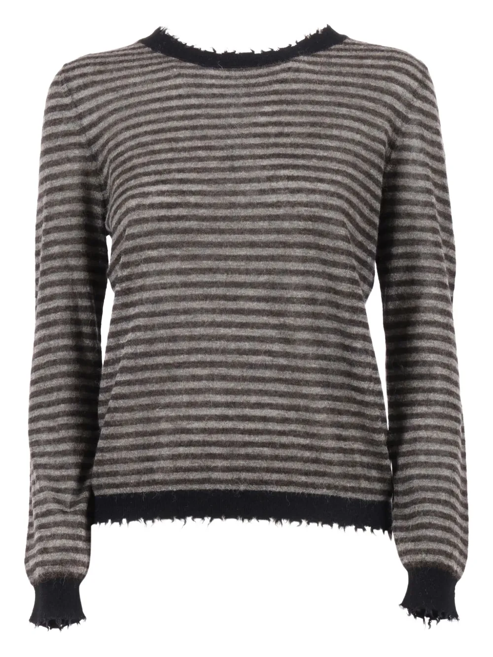Kangra striped frayed-edge sweater | Grey | Image 1