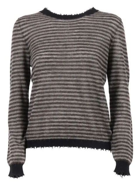 Kangra striped frayed-edge sweater 