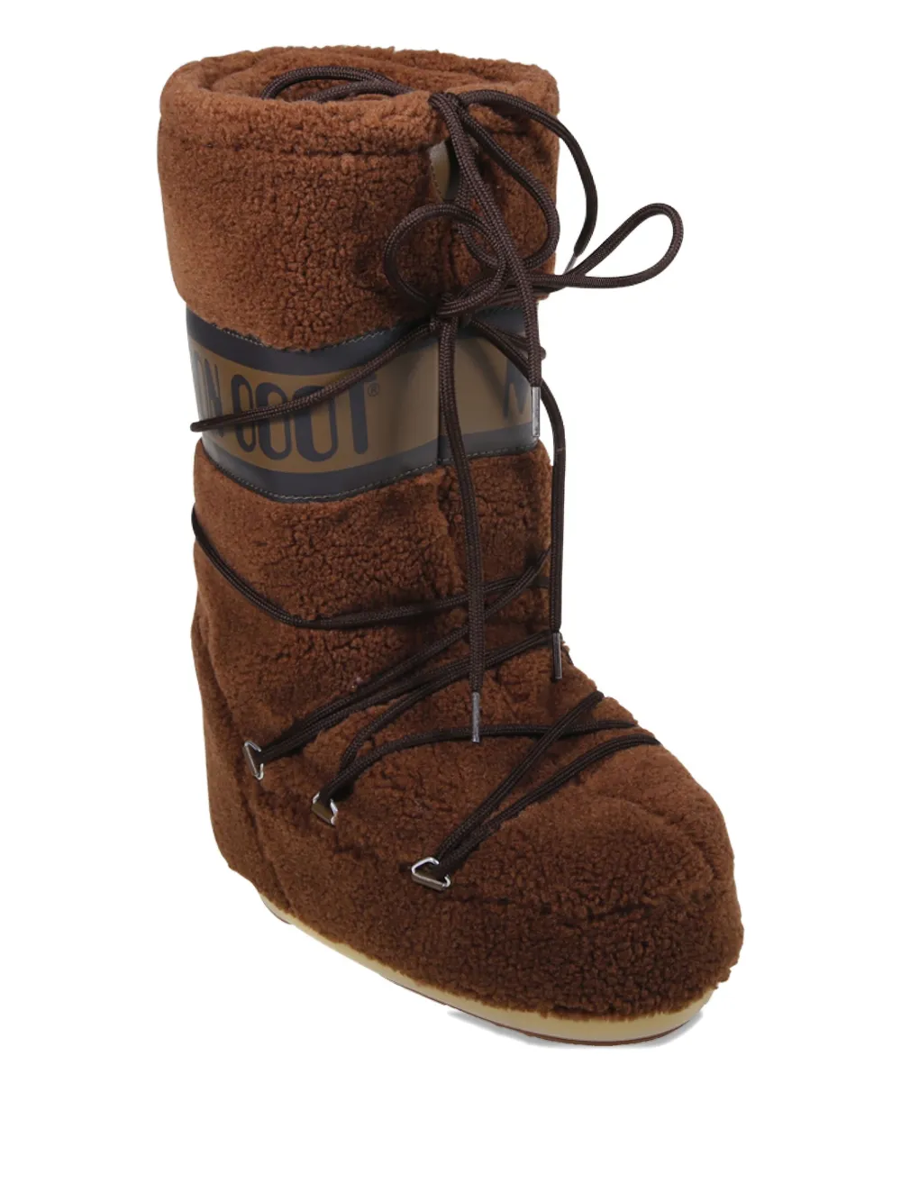 Moon Boot lace-up faux-fur boots Brown