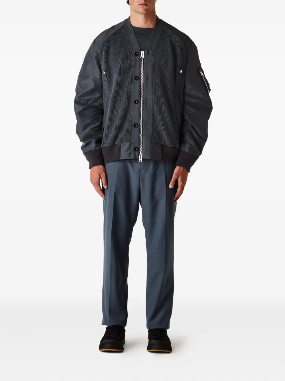 sacai knit-panel bomber jacket | Bomber Jackets | Image 2