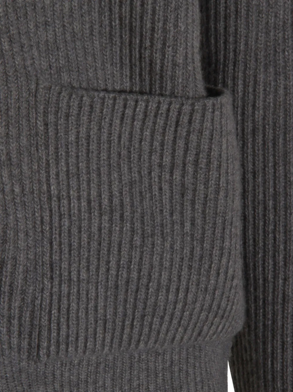 Lardini ribbed zip-up knitted hoodie Grijs
