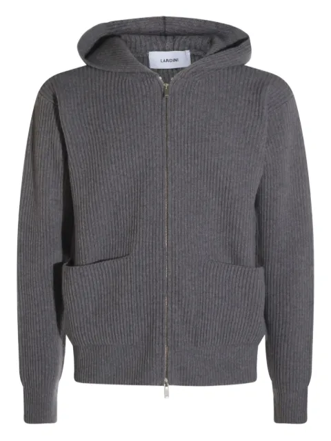 Lardini ribbed zip-up knitted hoodie