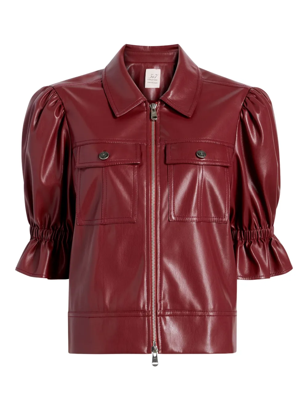 Cinq A Sept Holly puff-sleeve pocket jacket | Red | Image 1