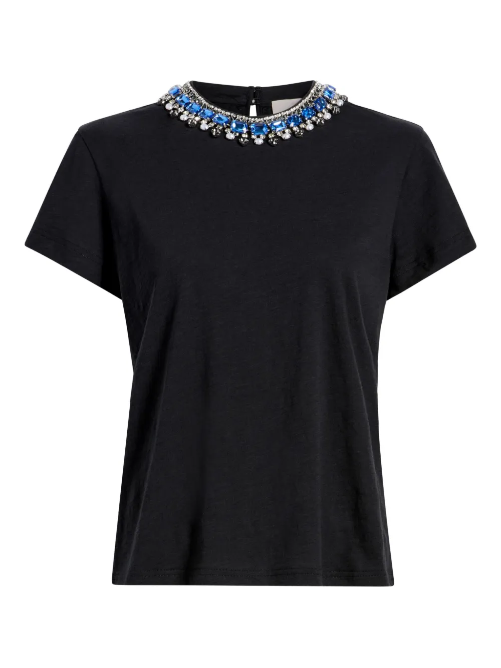 Cinq A Sept Danielle pearl-rhinestone necklace T-shirt - ブラック Cinq A Sept Danielle pearl-rhinestone necklace T-shirt - ブラック