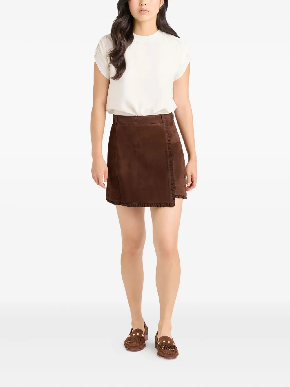Cinq A Sept Scotlyn ruffled mini skirt - Bruin