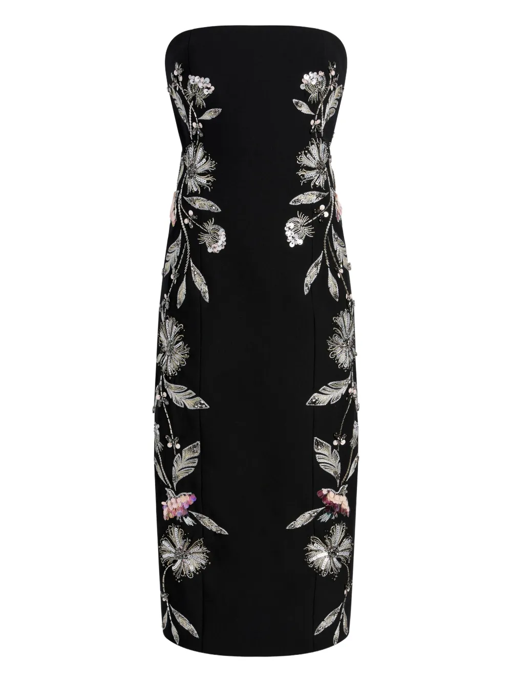 Cinq A Sept Niles floral-strapless midi dress - ブラック Cinq A Sept Niles floral-strapless midi dress - ブラック