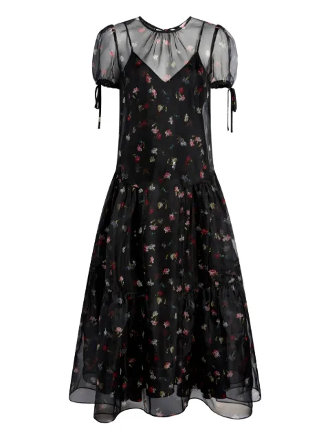 Cinq A Sept puff-sleeve tiered dress