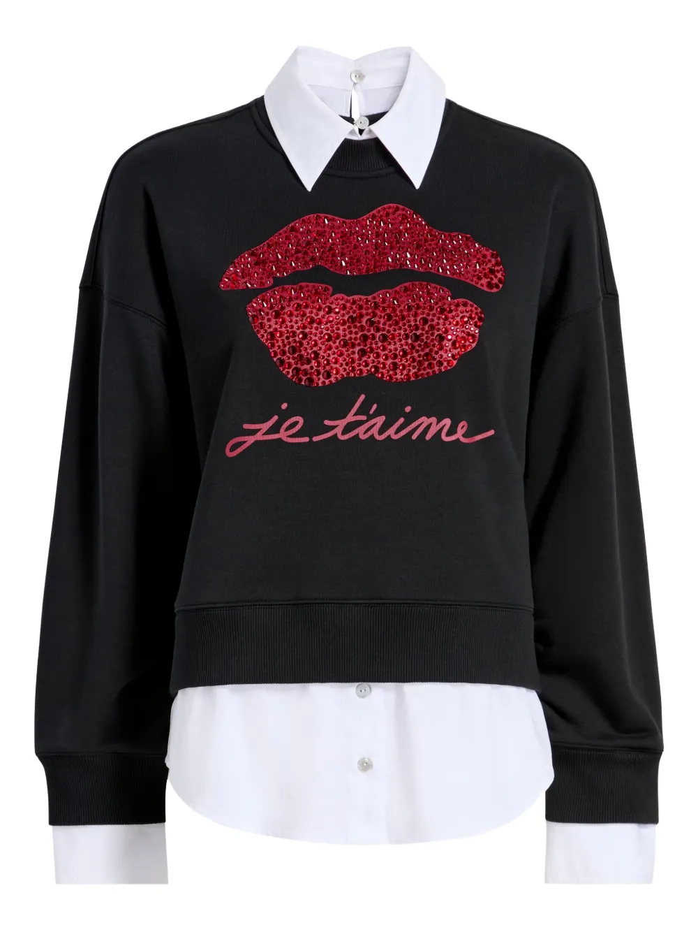 Cinq A Sept Justina crystal-embellished sweatshirt | Black | Image 1