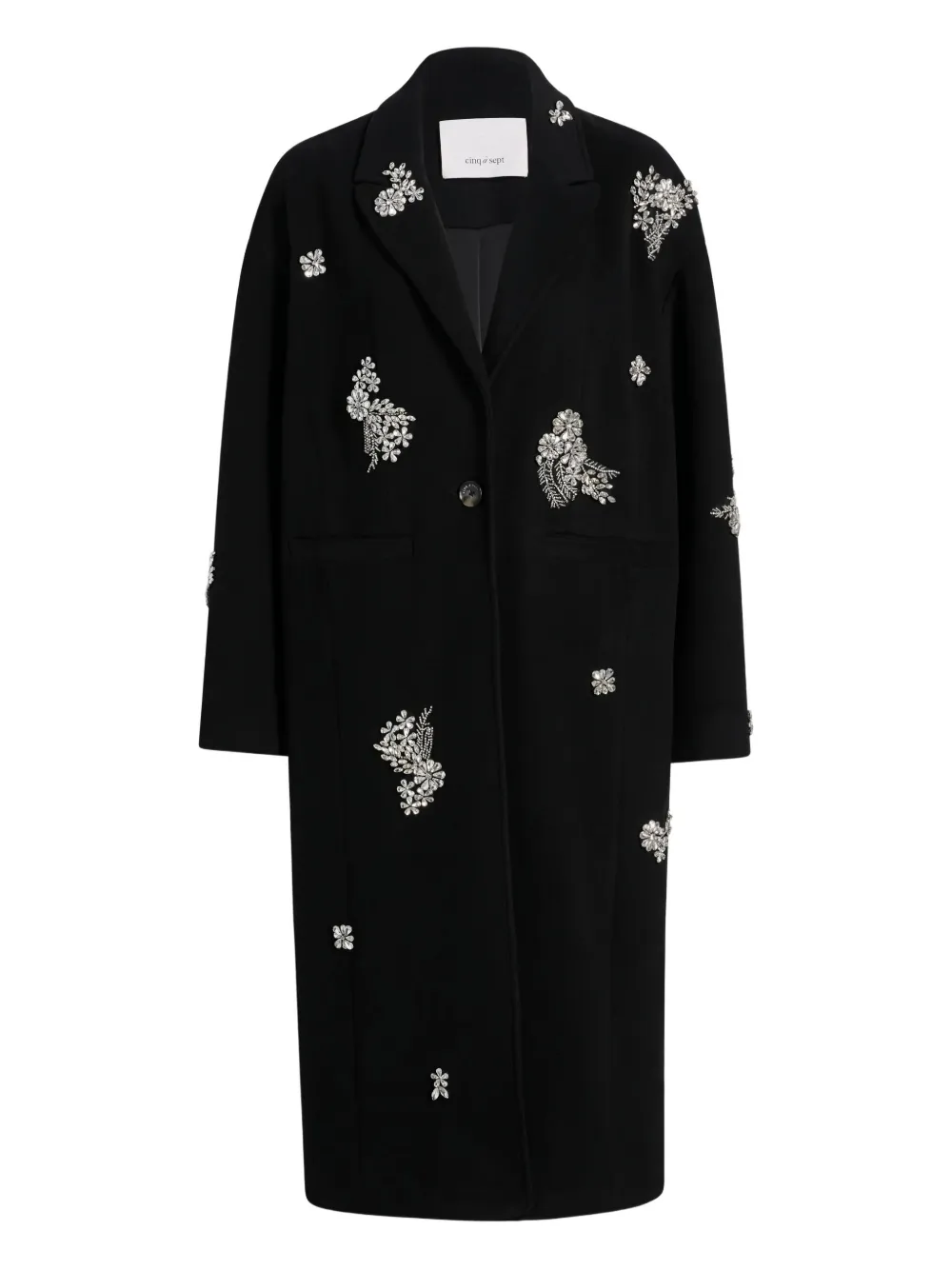Cinq A Sept crystal-embellished coat | Black | Image 1