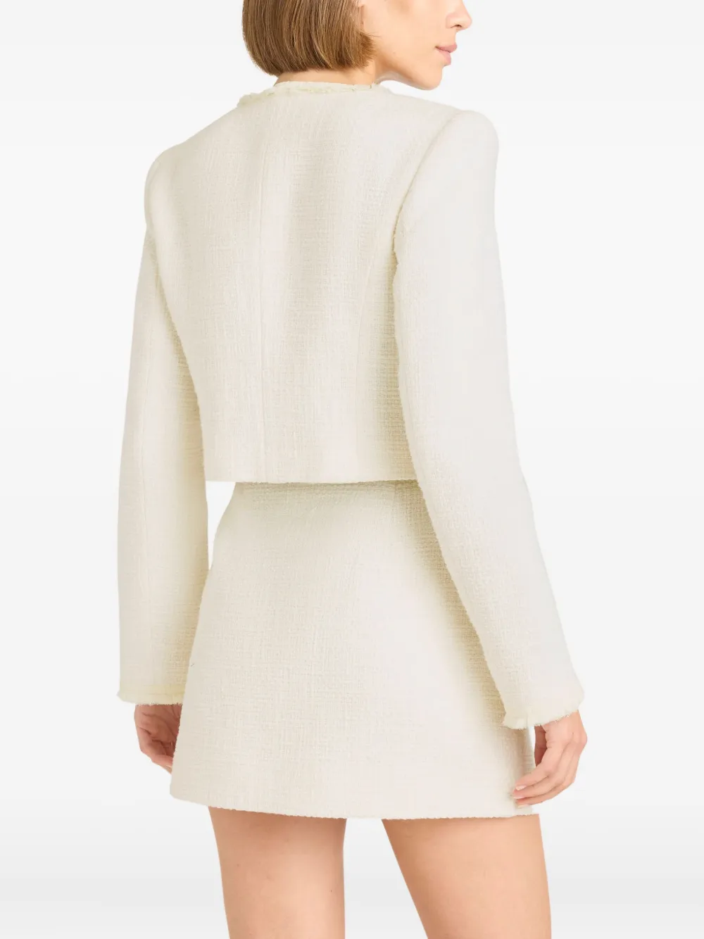 Cinq À Sept Linda Cropped Tweed Jacket In Neutral