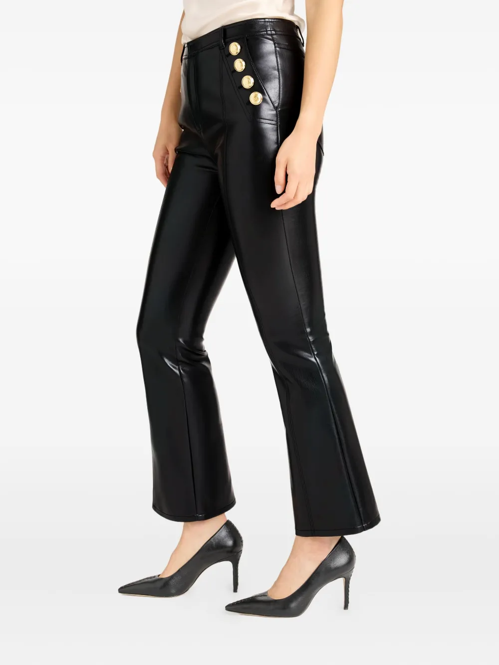 Cinq A Sept Suzette cropped flared broek Zwart