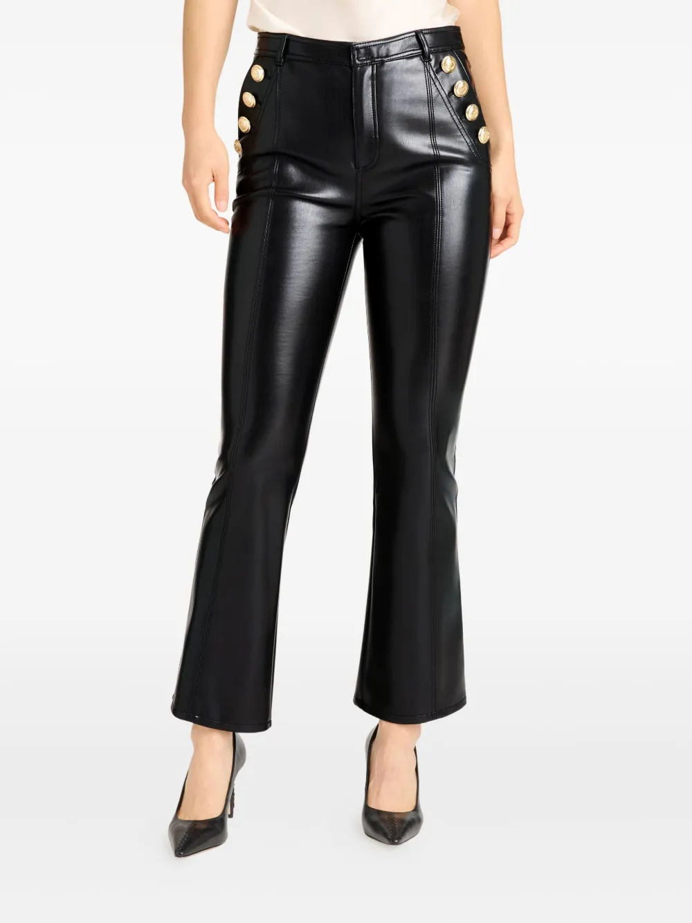 Cinq A Sept Suzette cropped flared broek Zwart