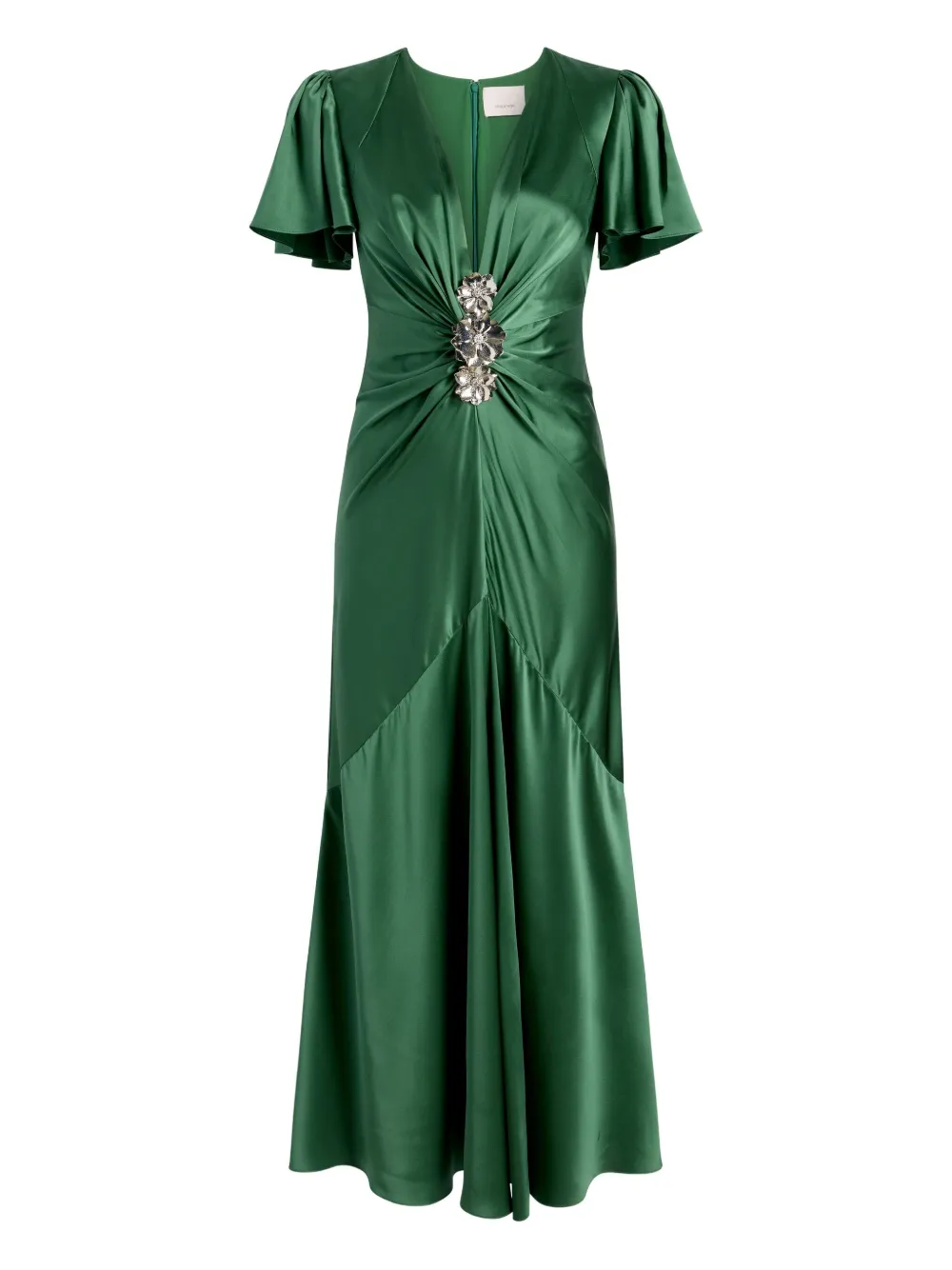 Cinq À Sept Kordyn Embellished Midi Dress In Green