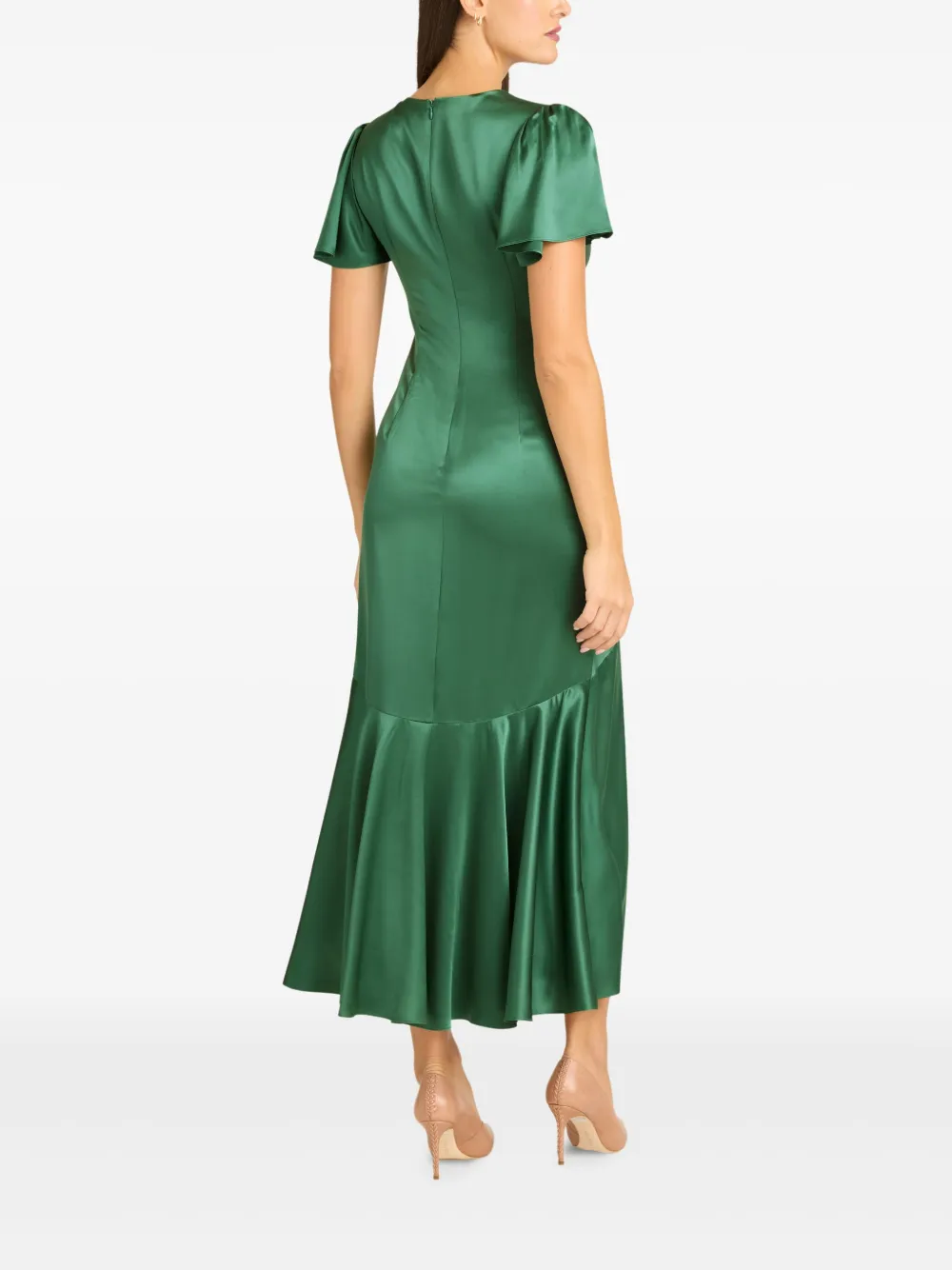 Cinq À Sept Kordyn Embellished Midi Dress In Green