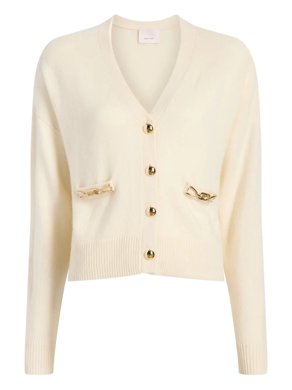 Cinq A Sept chain-embellished buttoned cardigan | Neutrals | Image 1