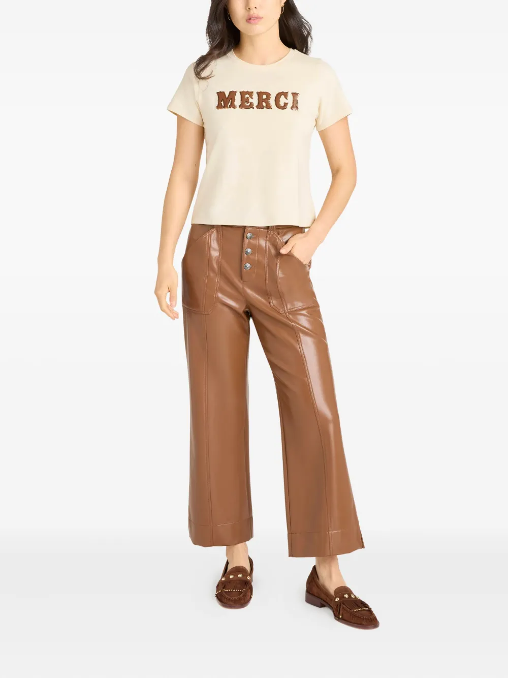 Cinq À Sept Cinq A Sept Merci Shrunken Tee In Neutral