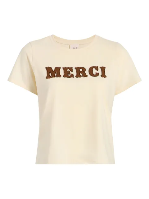 Cinq A Sept lettering-appliqué Merci T-shirt